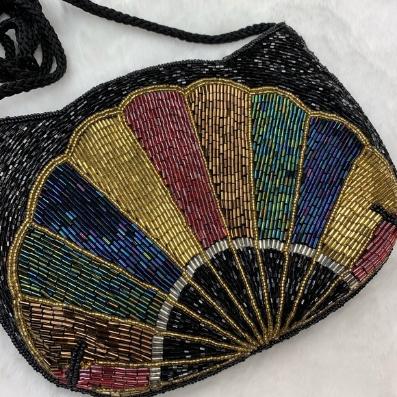Beaded Evening Bag. Crossbody. Peacock Pattern - Picture 7 of 7